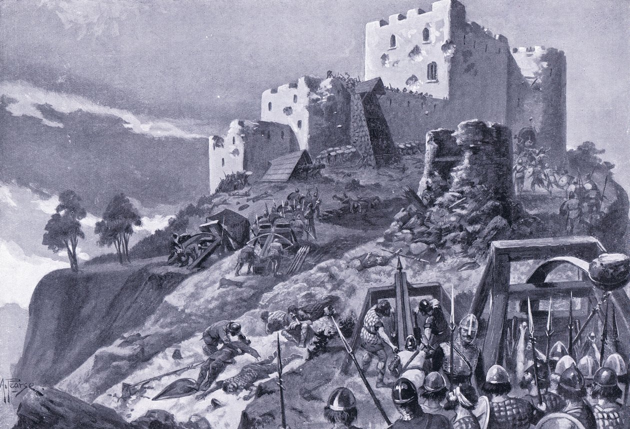 Útok Velšanů na hrad Montgomery AD1095, 20. léta 20. století od Alfred Pearse