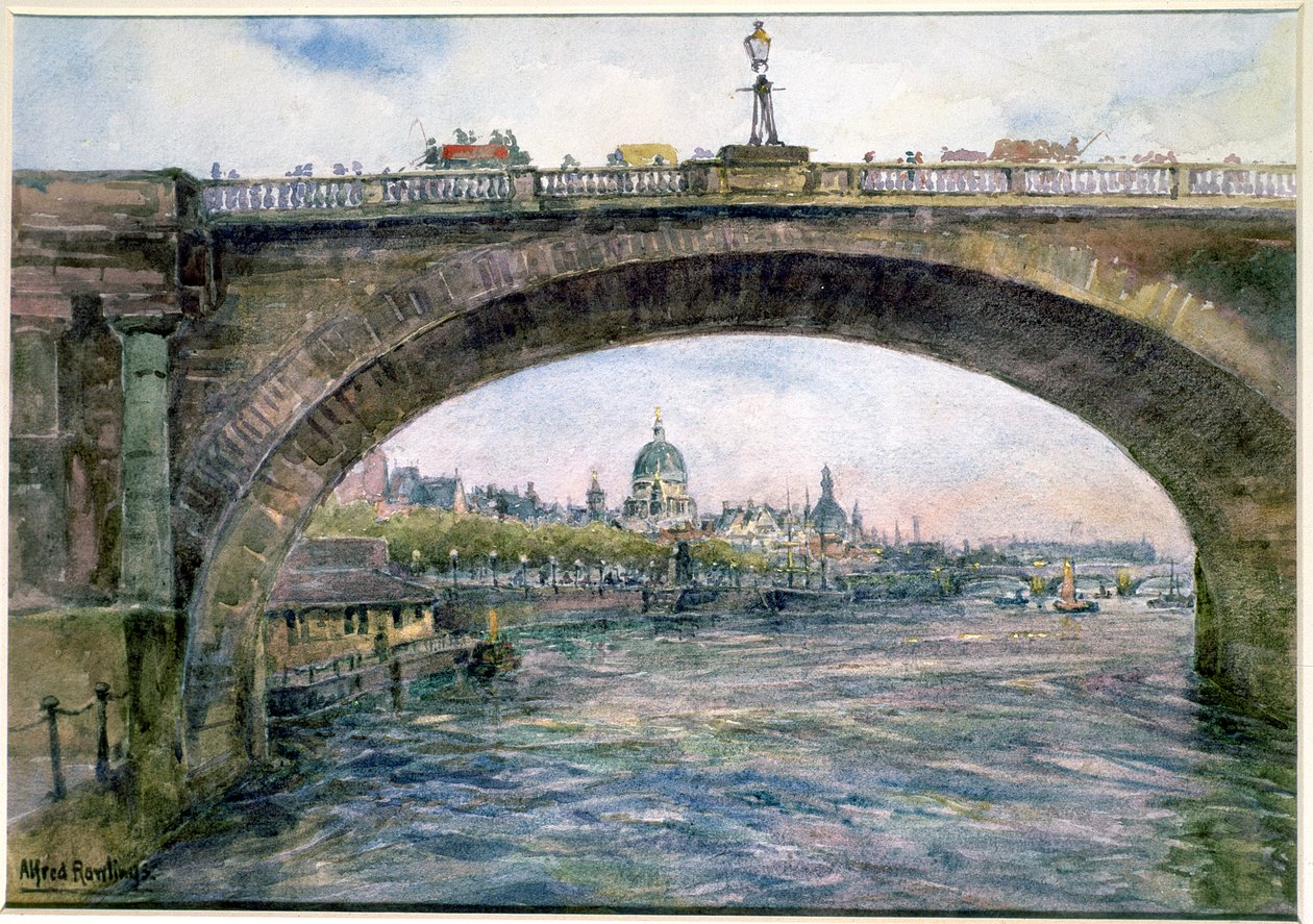 Waterloo Bridge s katedrálou svatého Pavla v dálce od Alfred Rawlings