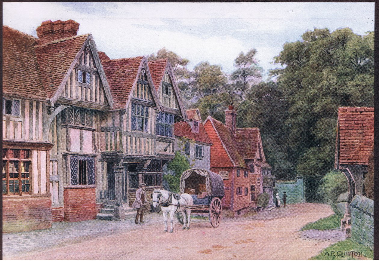 Chiddingstone, Kent, z The Cottages and the Village Life of Rural England vydané nakladatelstvím Dent & Sons Limited, 1912 od Alfred Robert Quinton
