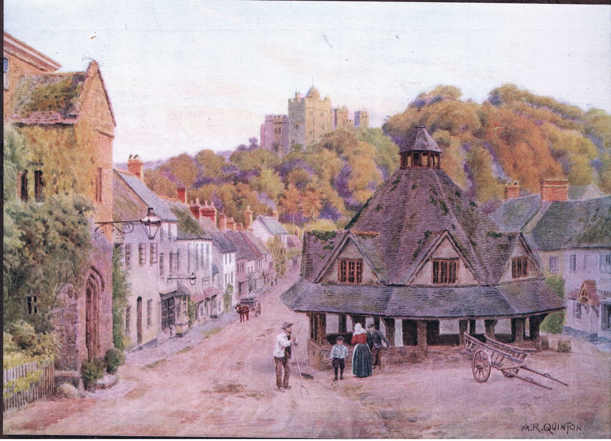 Dunster, Somerset, z The Cottages and the Village Life of Rural England vydané nakladatelstvím Dent & Sons Limited, 1912 od Alfred Robert Quinton