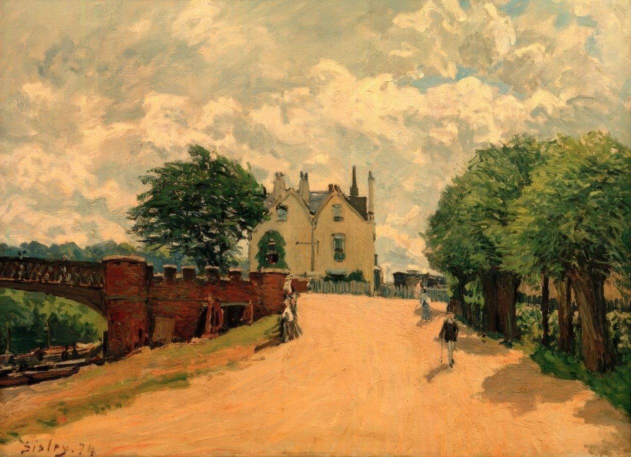 Na mostě v Hampton Court od Alfred Sisley
