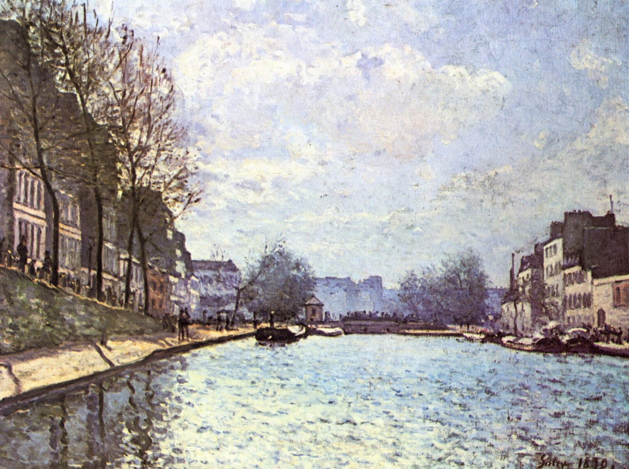 Pohled na kanál Saint Martin v Paříži od Alfred Sisley