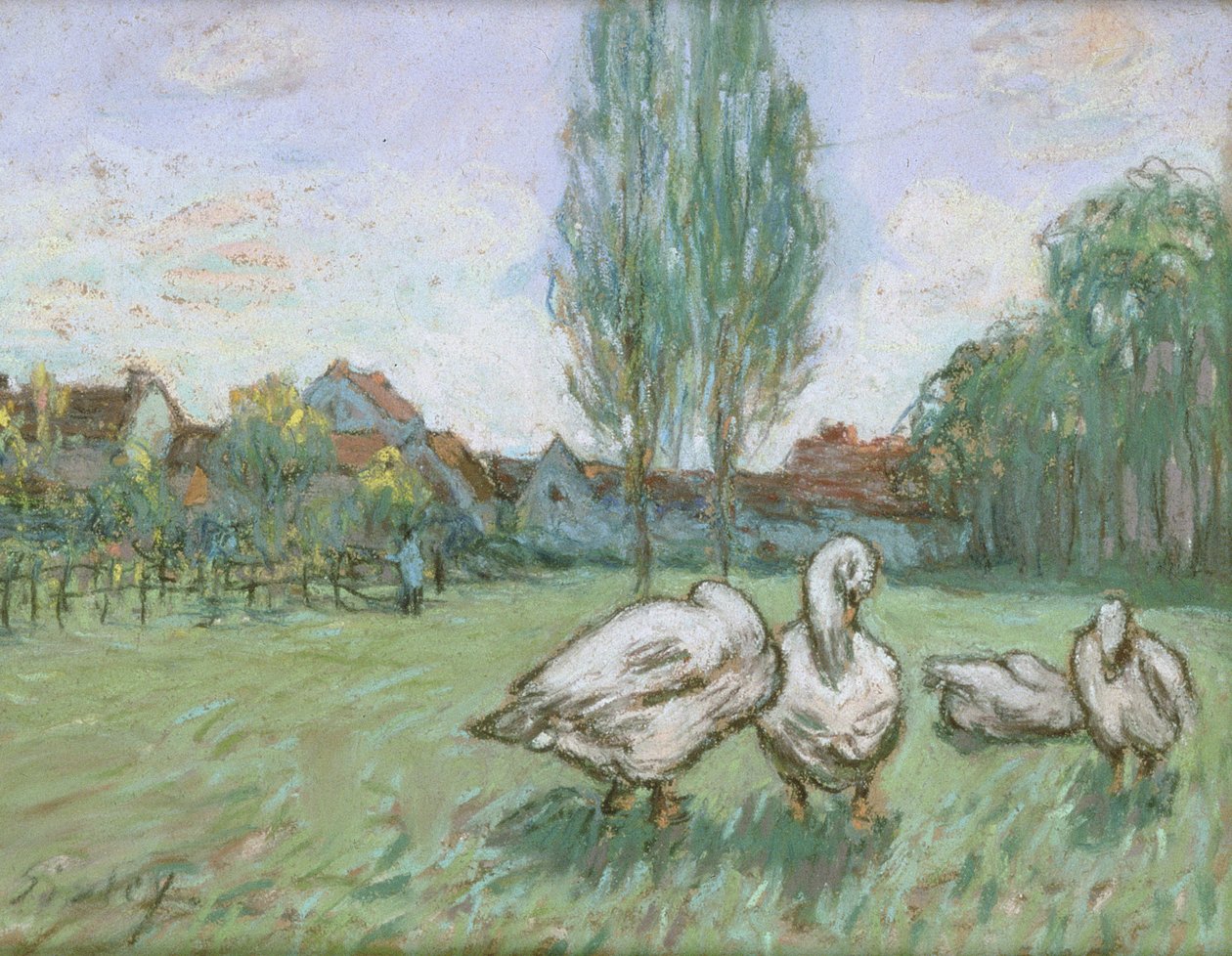 husy (pastelové) od Alfred Sisley