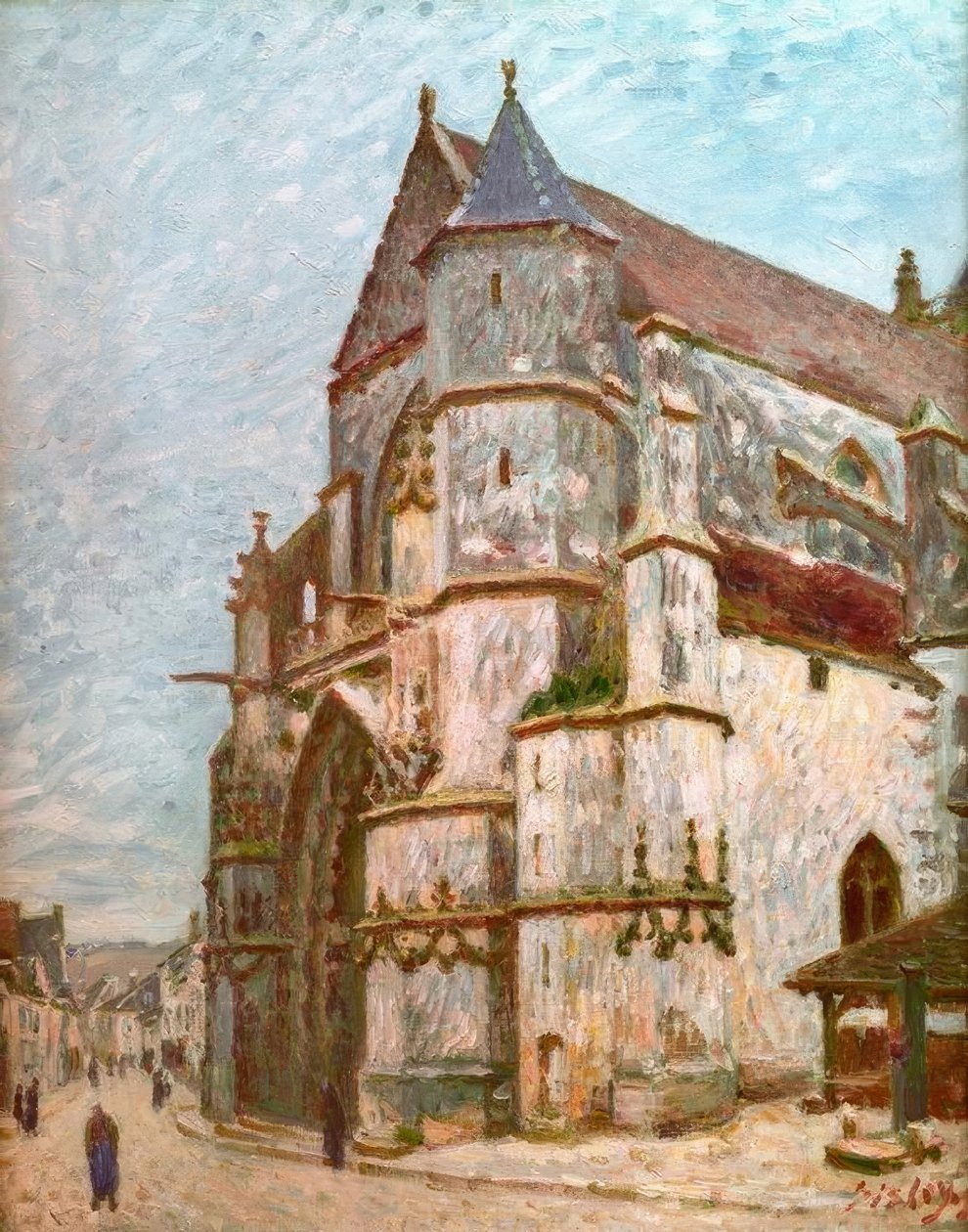 Kostel v Moret v zimě od Alfred Sisley