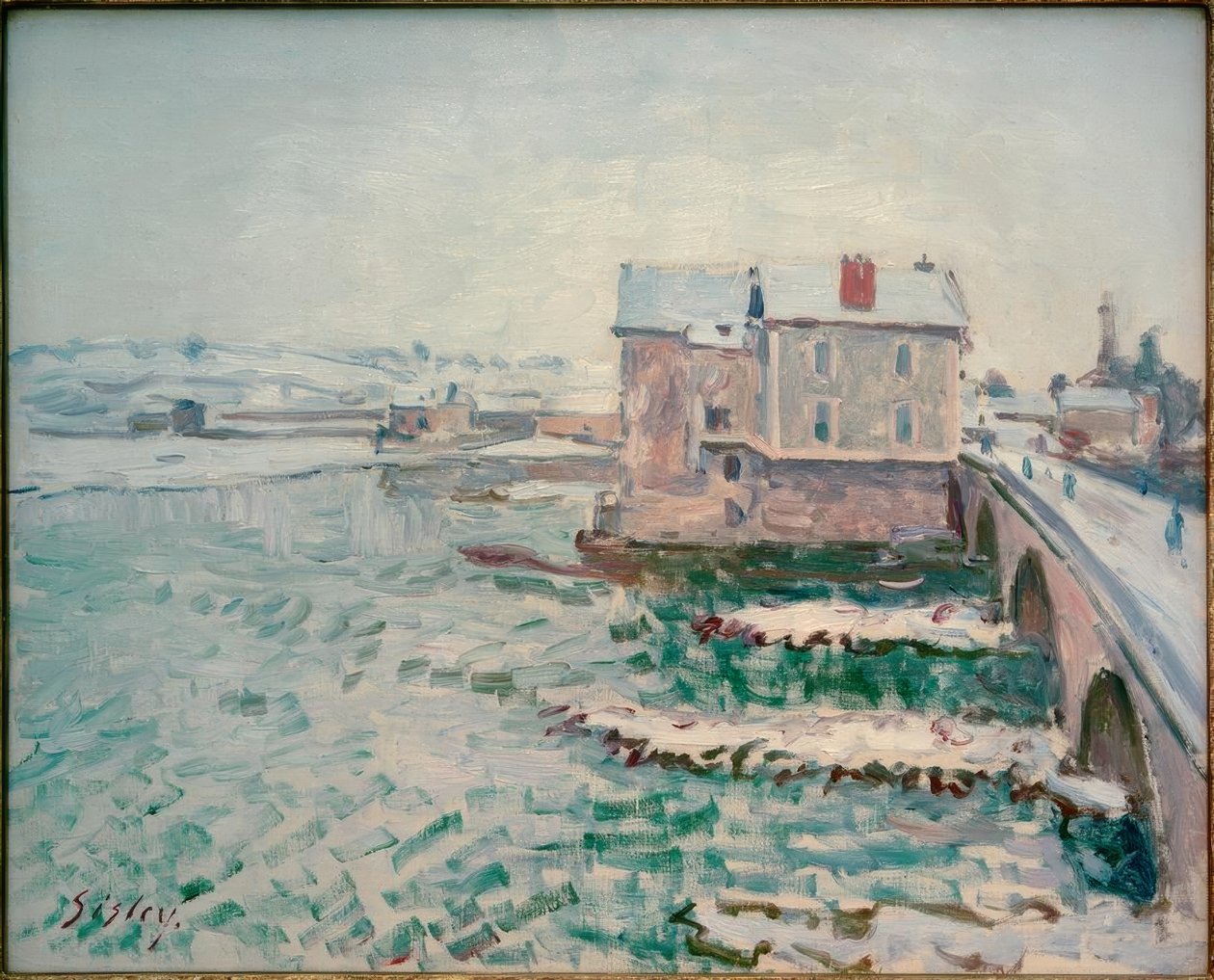 Moretův most v zimě od Alfred Sisley