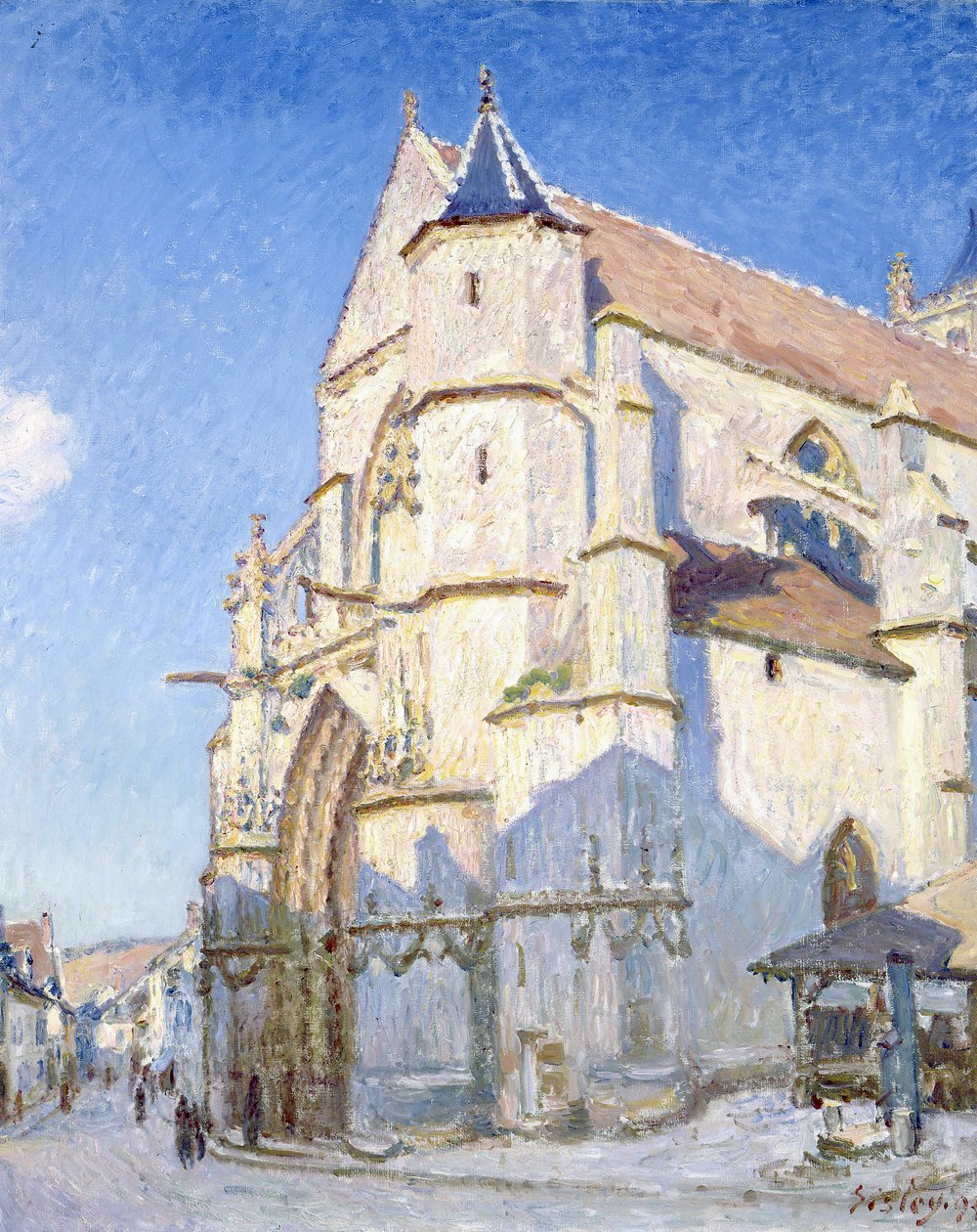 Léglise in Moret od Alfred Sisley