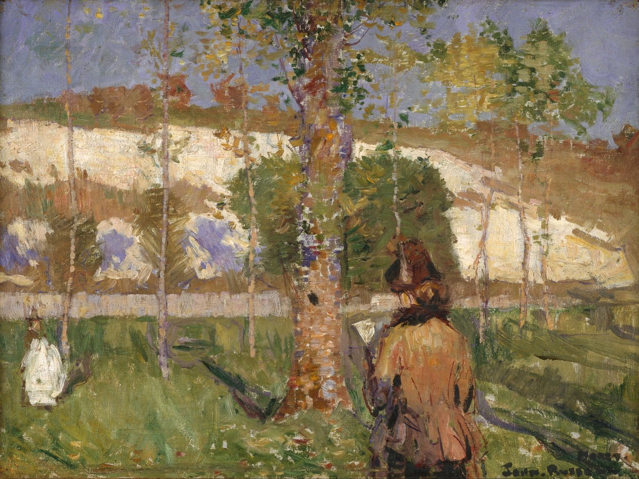 Madame Sisleyová na břehu Loingu v Moretu od Alfred Sisley