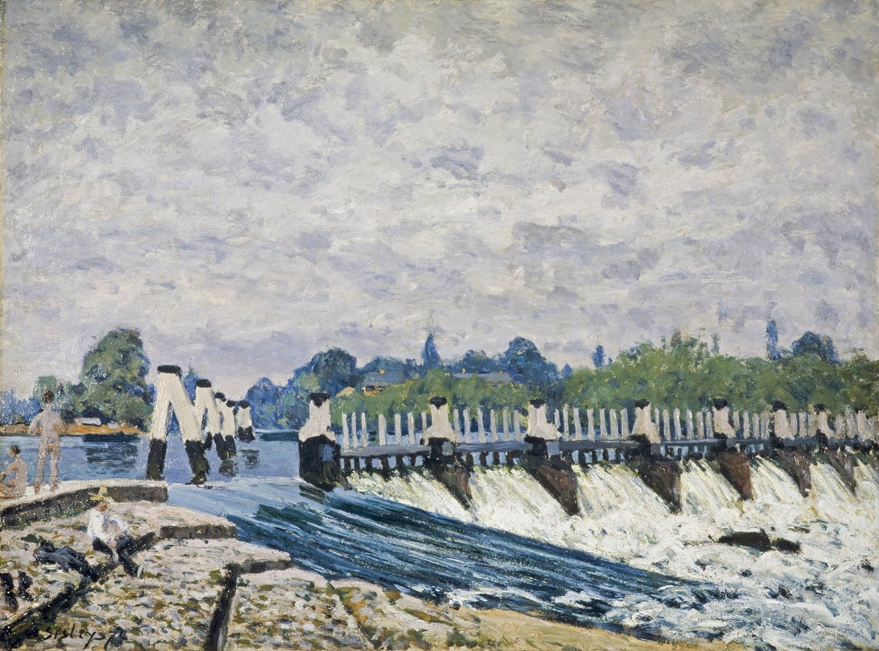 Molesey Weir, Hampton Court od Alfred Sisley