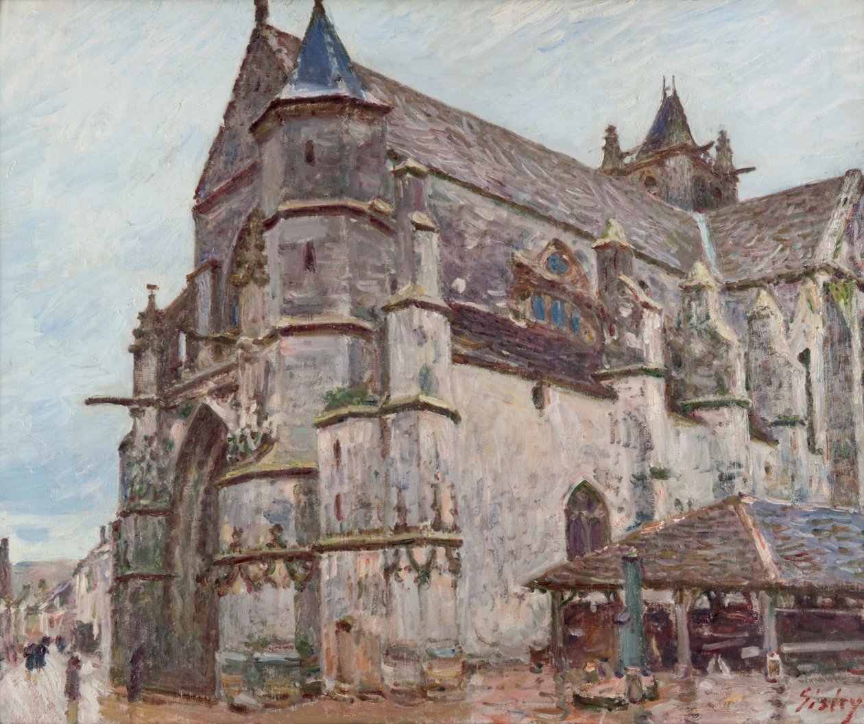 Naší Paní z Moret im Morgenregen od Alfred Sisley