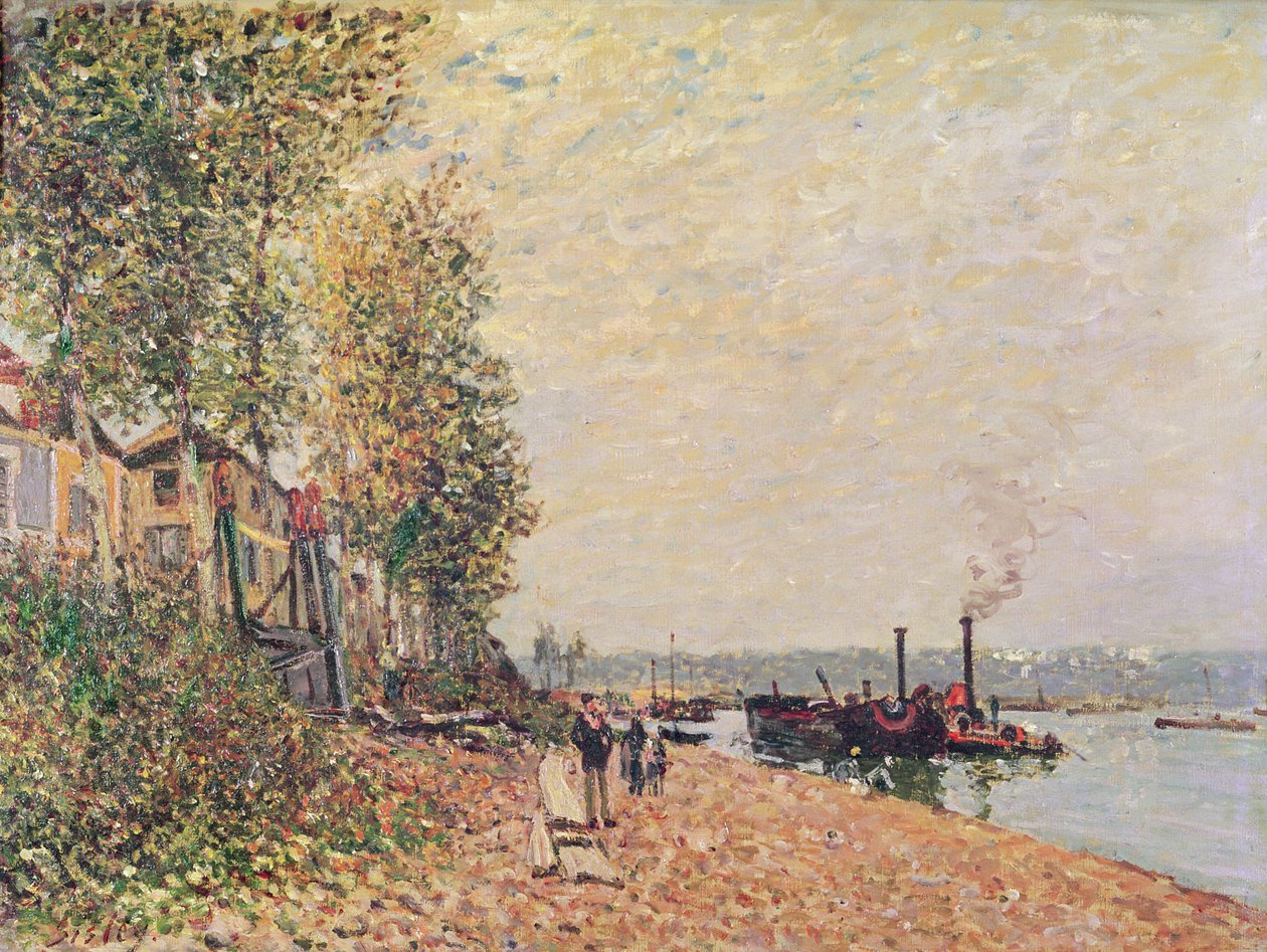 Parní čluny na Loing v Saint-Mammes, 1877 od Alfred Sisley