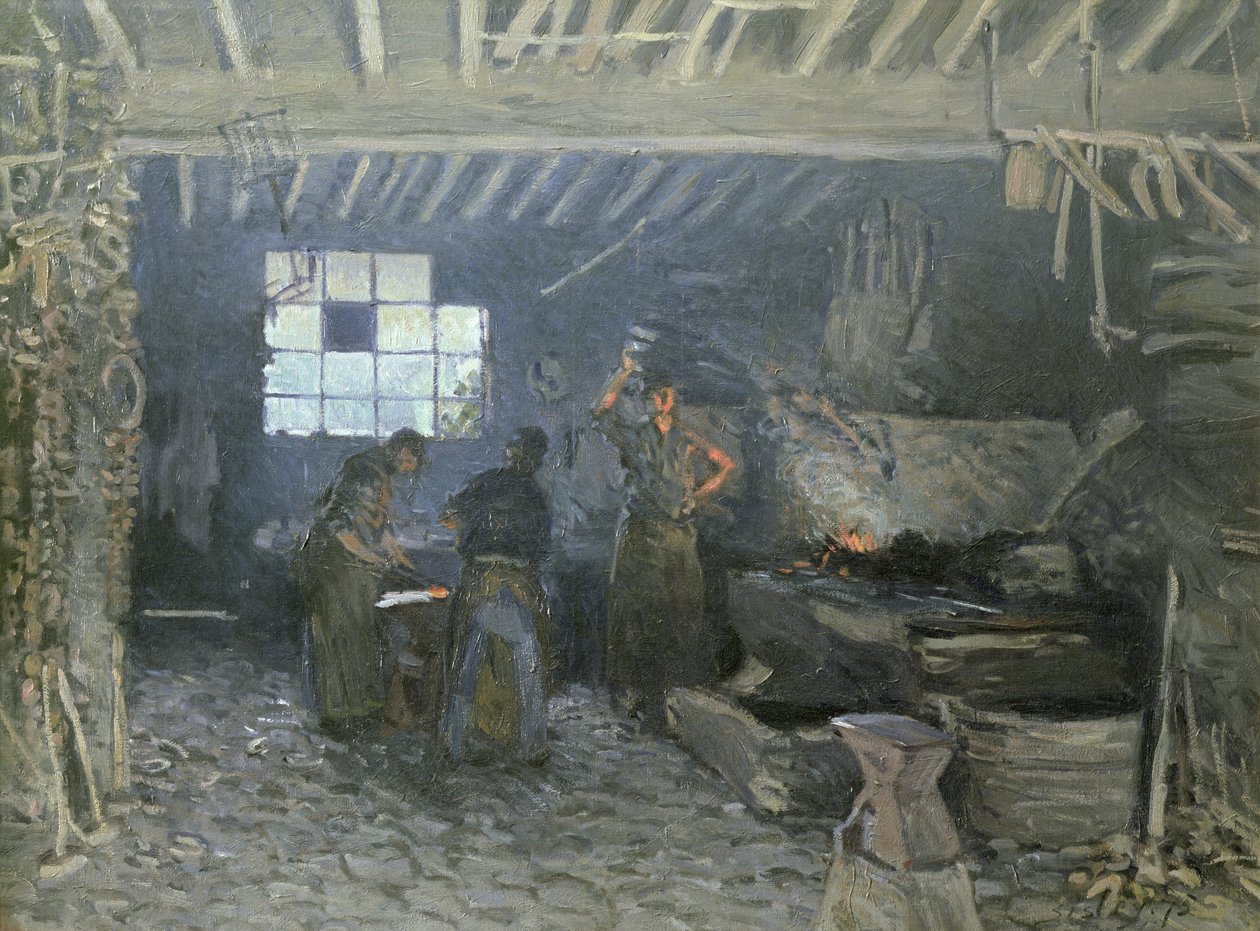 Forge v Marly-le-Roi, Yvelines, 1875 od Alfred Sisley