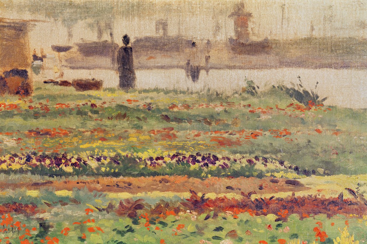 Zahrada u vody od Alfred Sisley