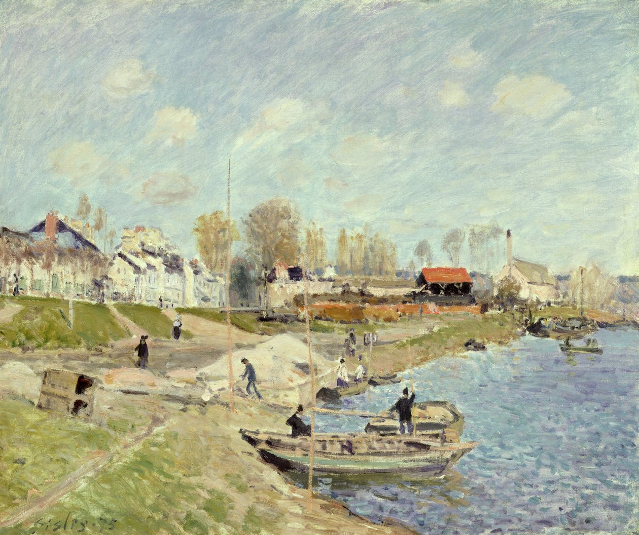 Nábřeží v Sable poblíž Port-Marly, 1875 od Alfred Sisley