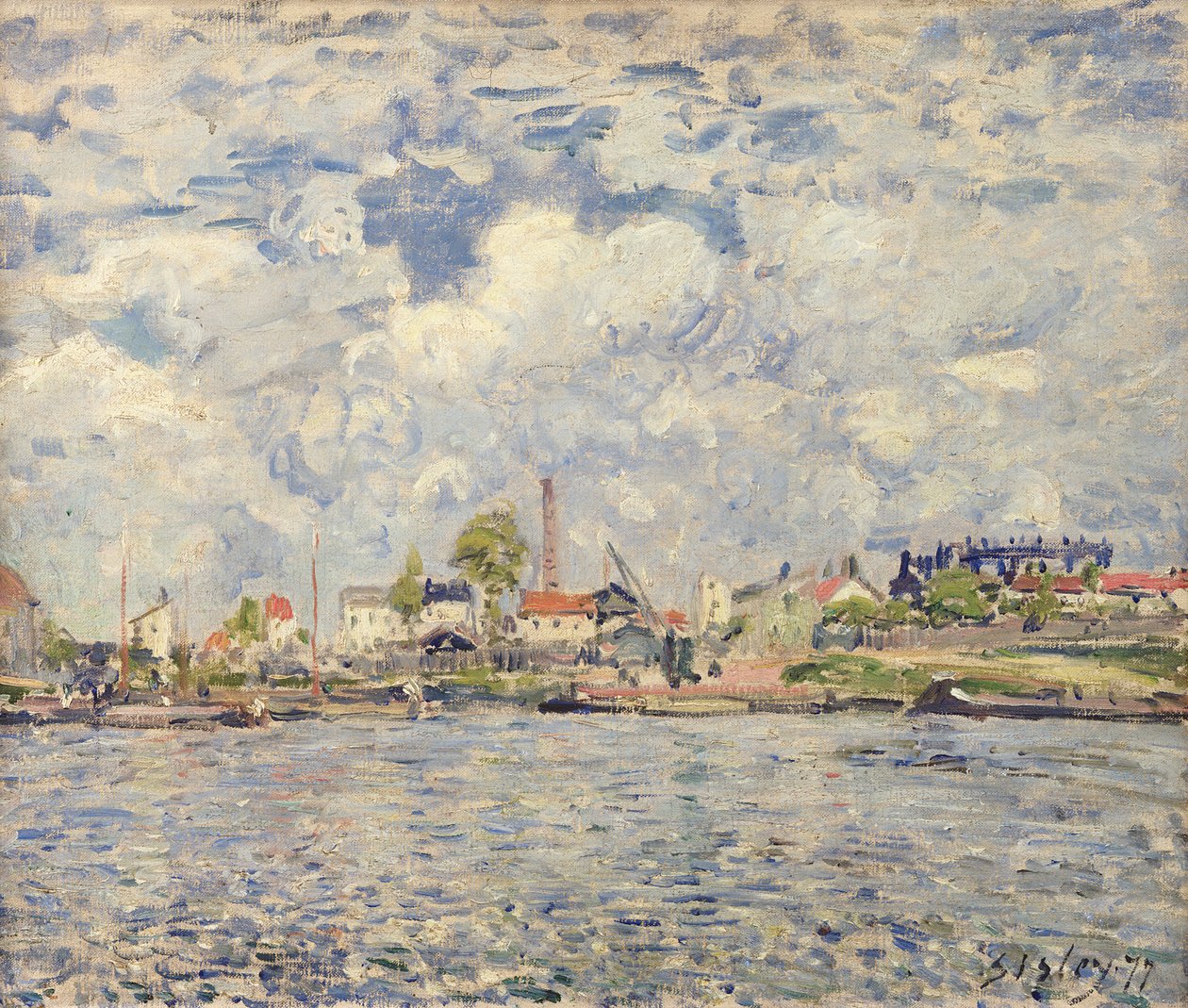 Seina v Point du Jour, 1877 od Alfred Sisley
