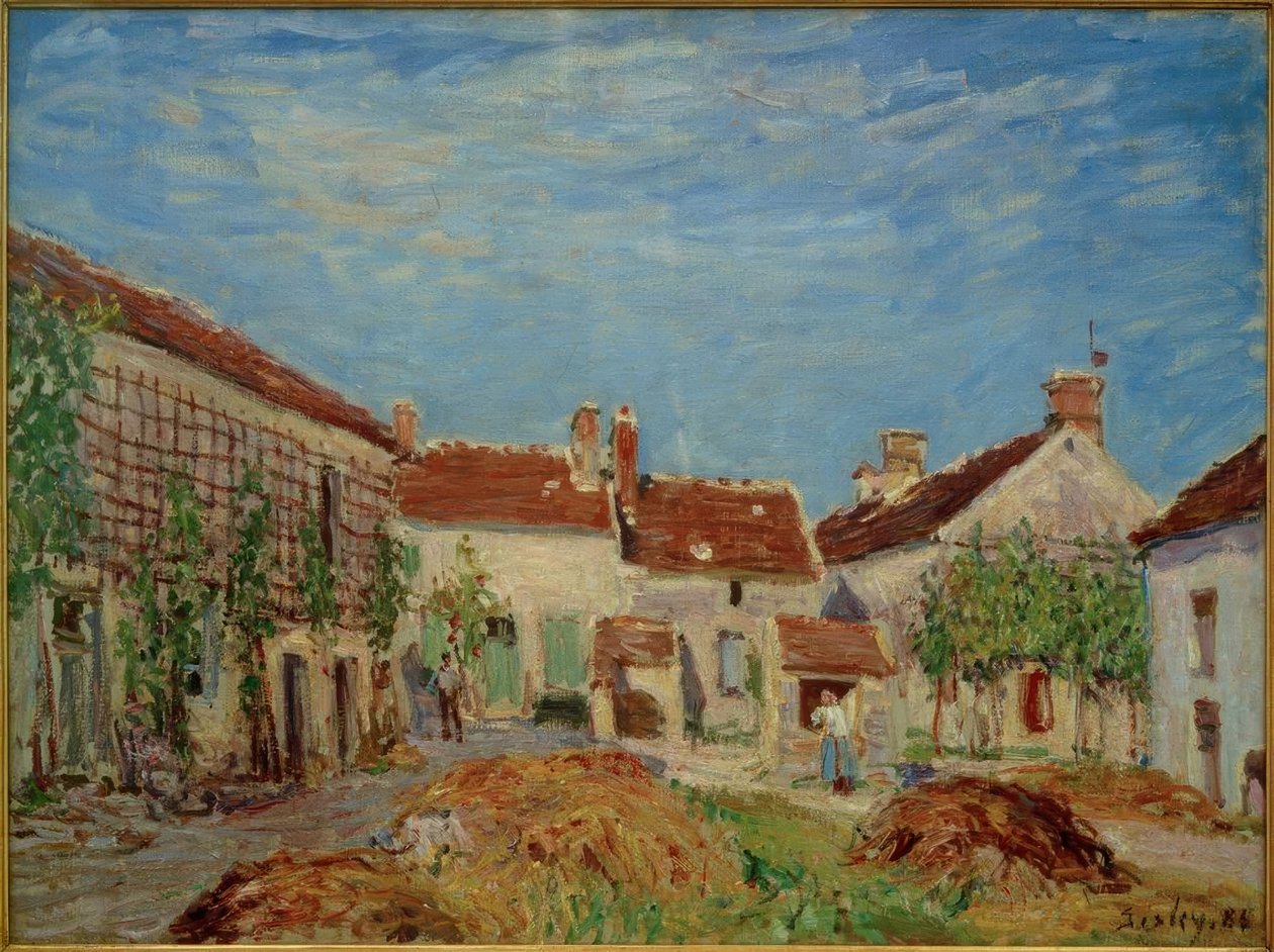 Nádvoří v Les Sablons od Alfred Sisley