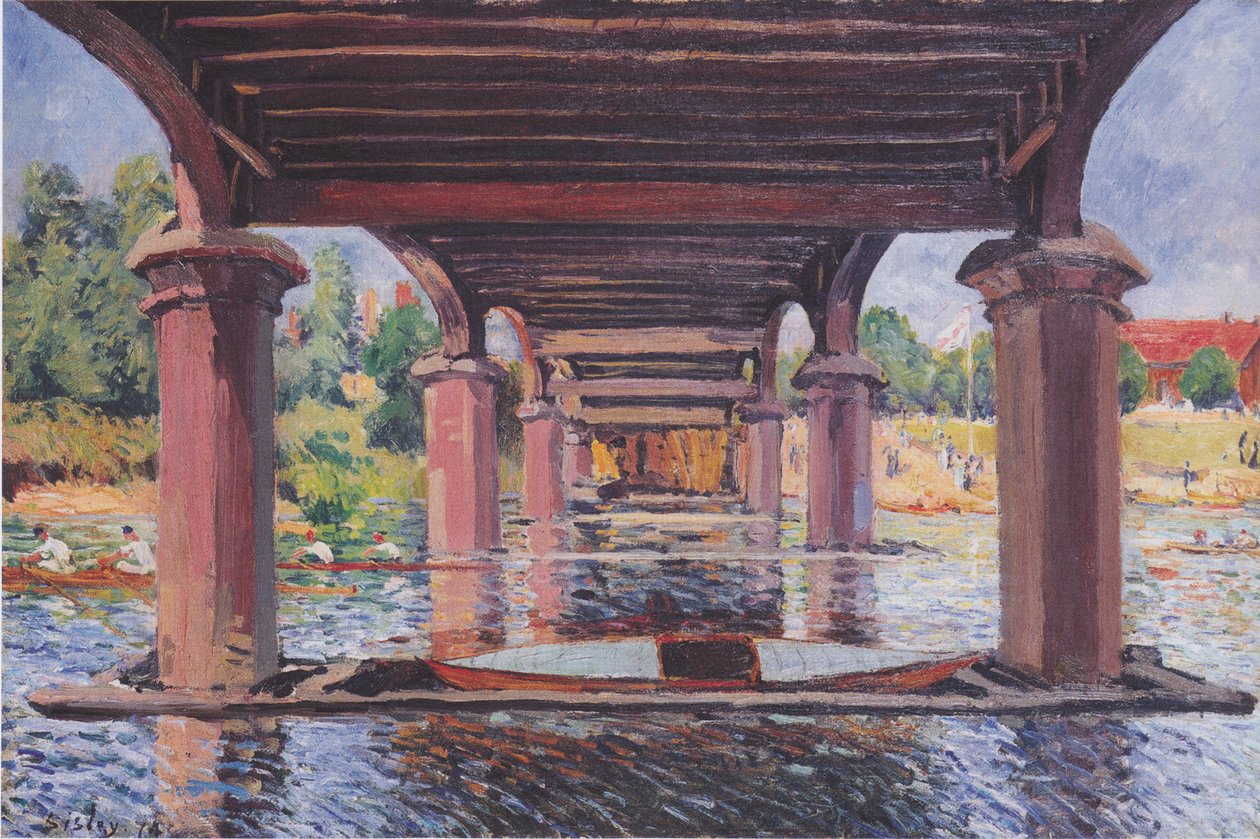 Pod mostem u Hampton Court od Alfred Sisley
