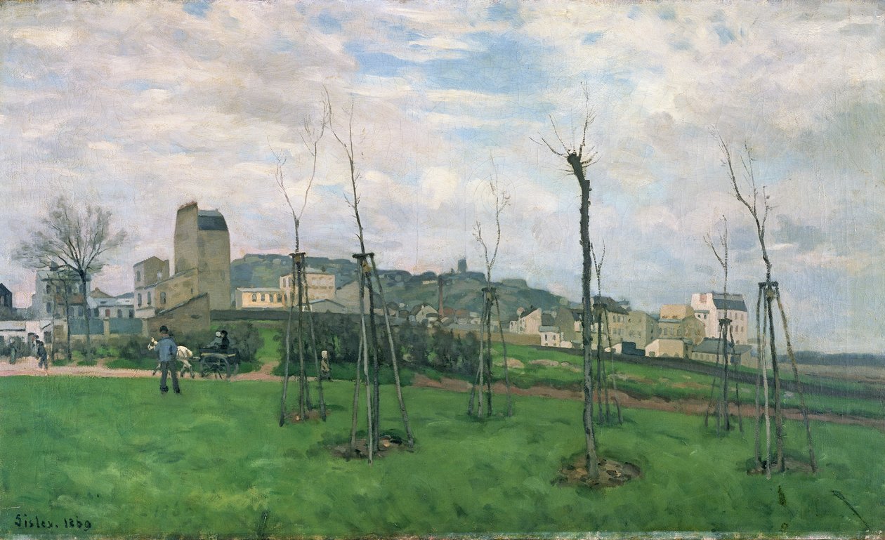 Pohled na Montmartre z Cite des Fleurs, Les Batignolles, 1869 od Alfred Sisley
