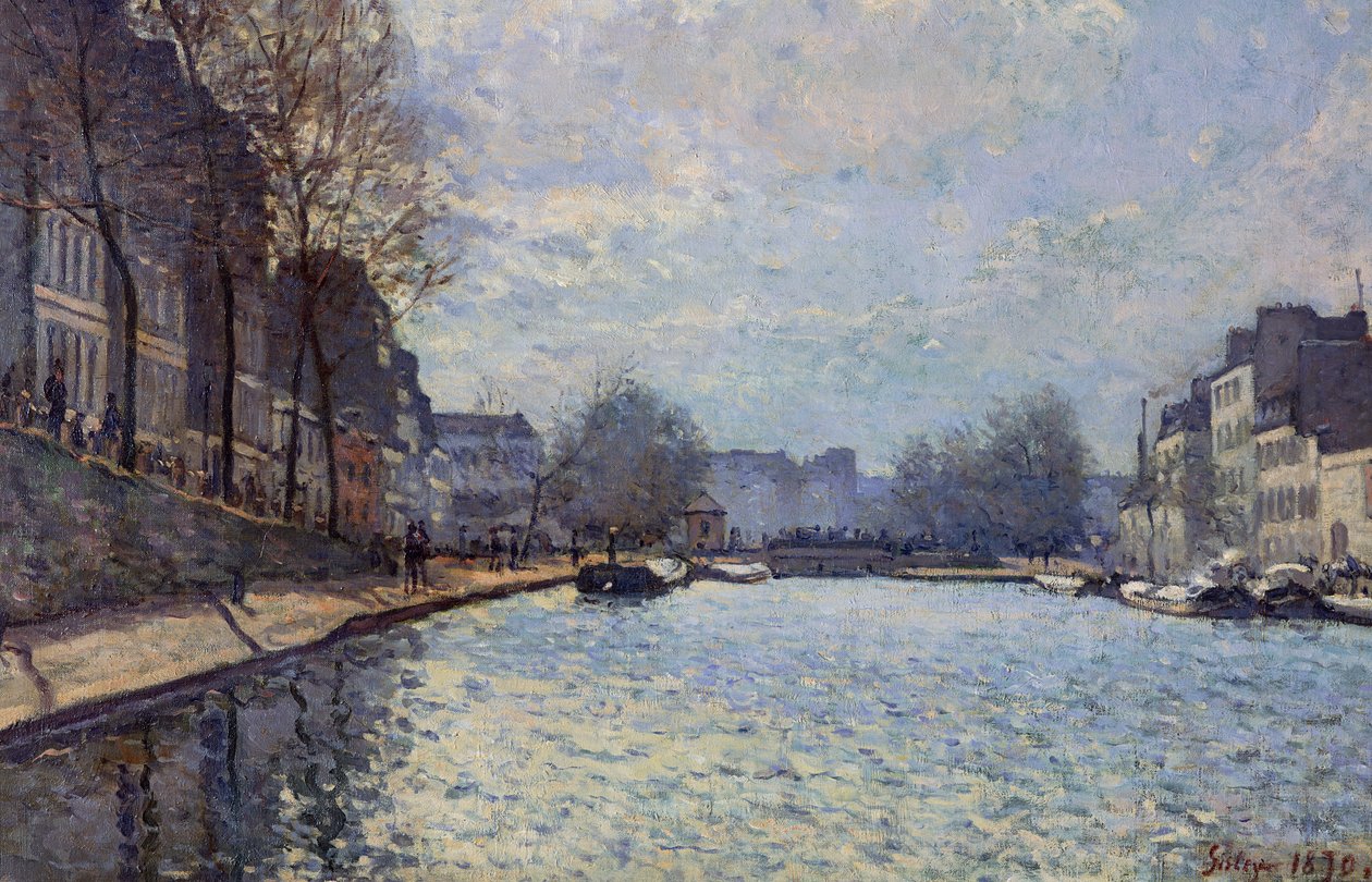 Pohled na kanál Saint-Martin, Paříž, 1870 od Alfred Sisley
