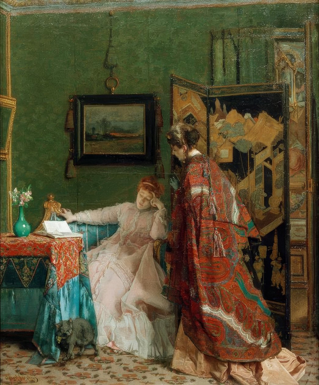 A.Stevens, Nonšalance nebo Návštěva od Alfred Emile Stevens