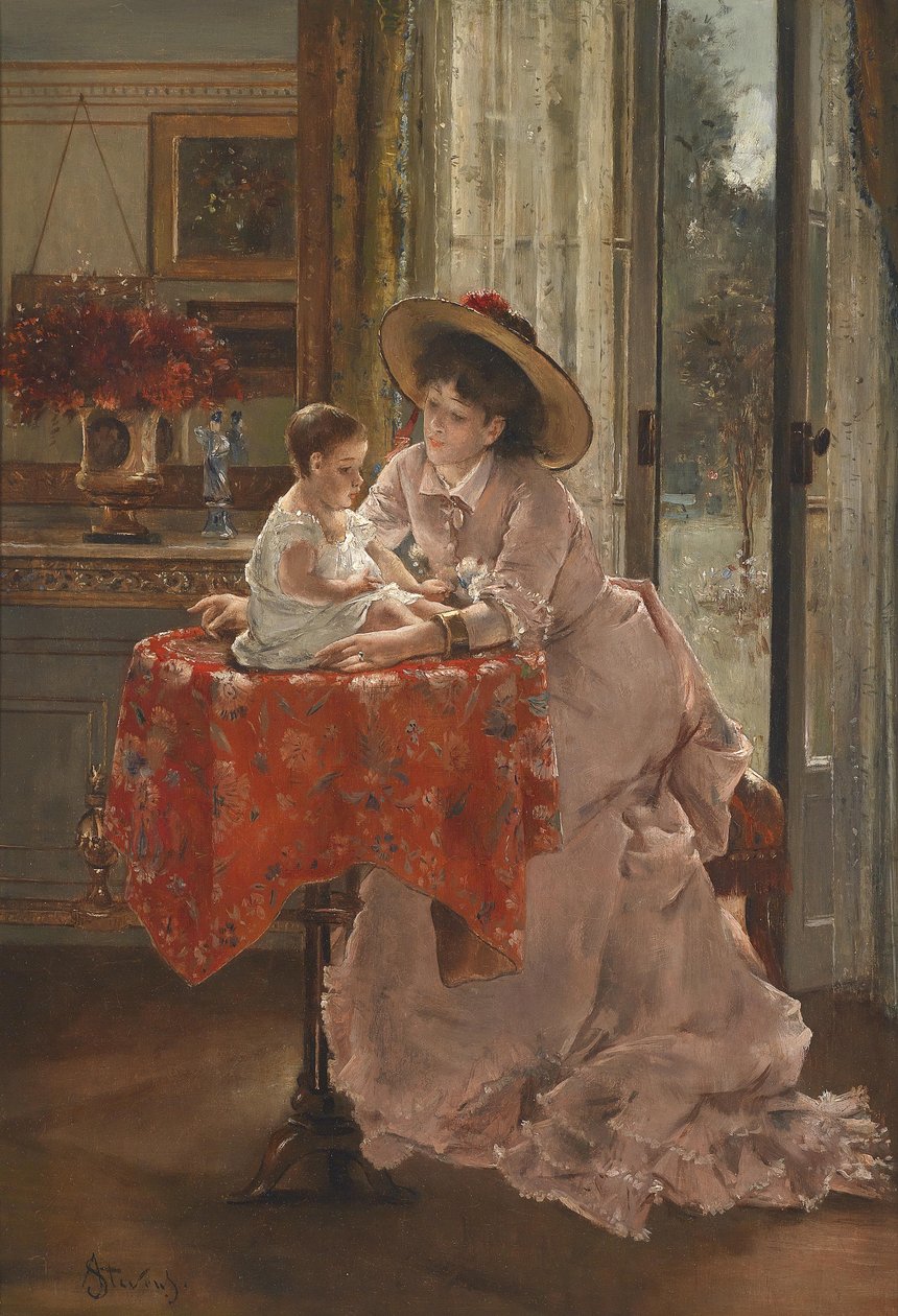Šťastná matka od Alfred Emile Stevens