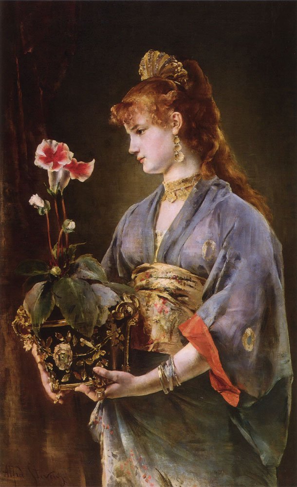 Portrét ženy od Alfred Emile Stevens