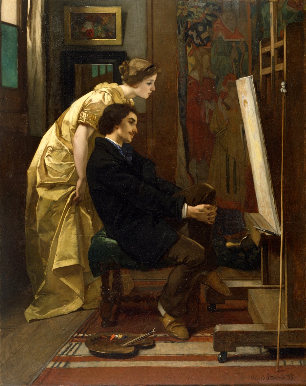 Malíř a jeho model od Alfred Emile Stevens