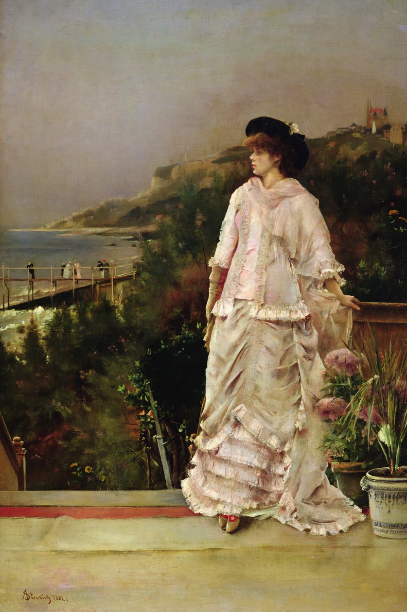 Žena na terase, 1882 od Alfred Emile Stevens