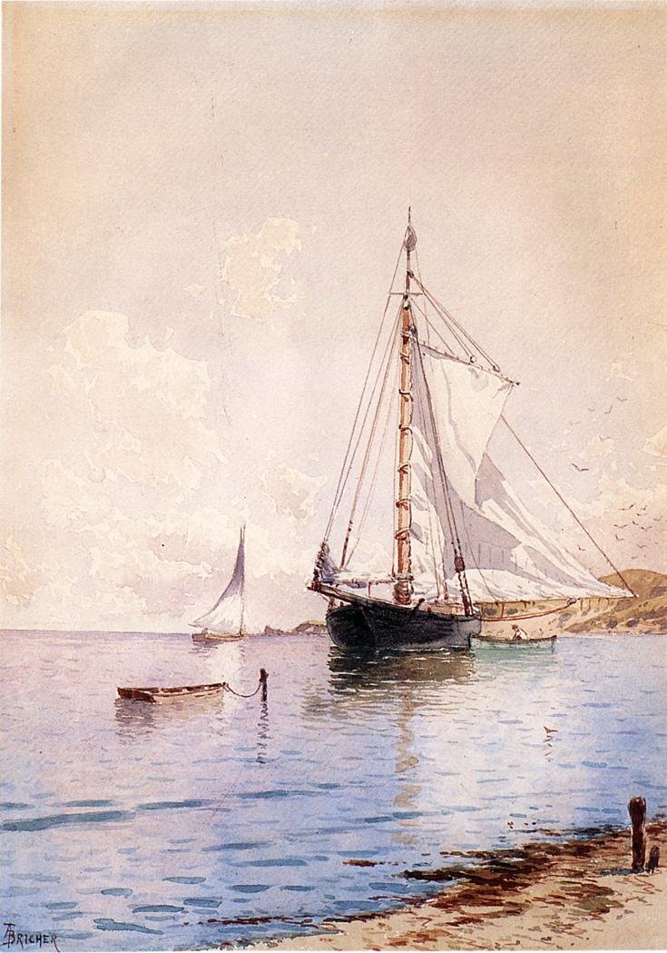 Sušení Mohanu na Kotvě od Alfred Thompson Bricher
