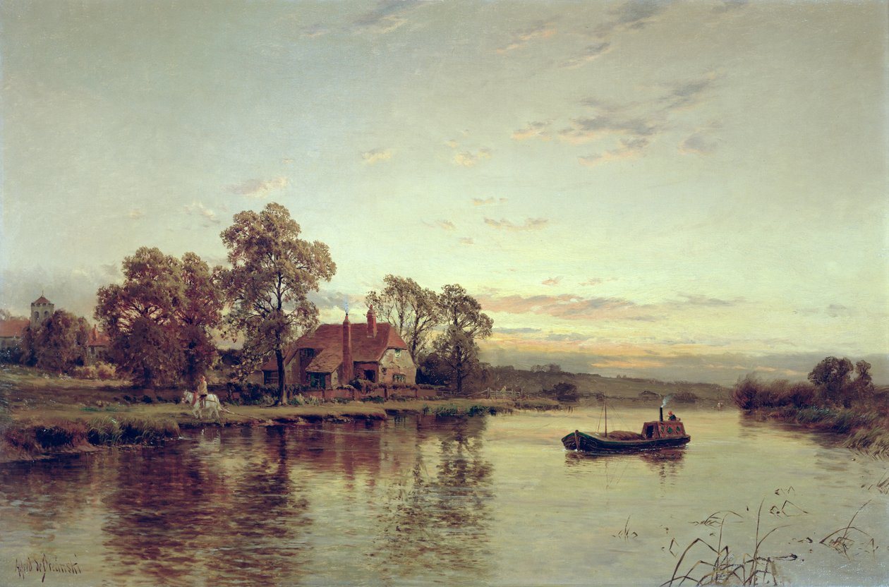 River Barge v Lewishamu od Alfred de Breanski