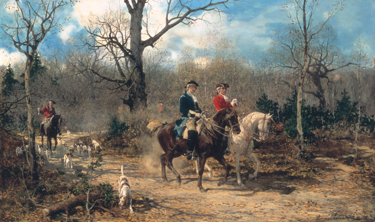 Podzimní jízda, cca 1875-80 od Alfred von Wierusz Kowalski