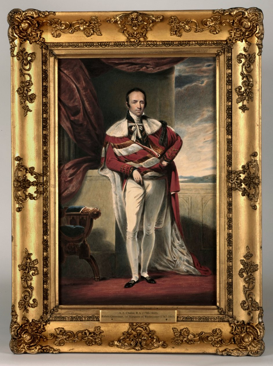Portrét Roberta Grosvenora, 2. hraběte Grosvenora, kolem 1820 (wc a bodycolor na papíře) (pár viz 328881) od Alfred Edward Chalon