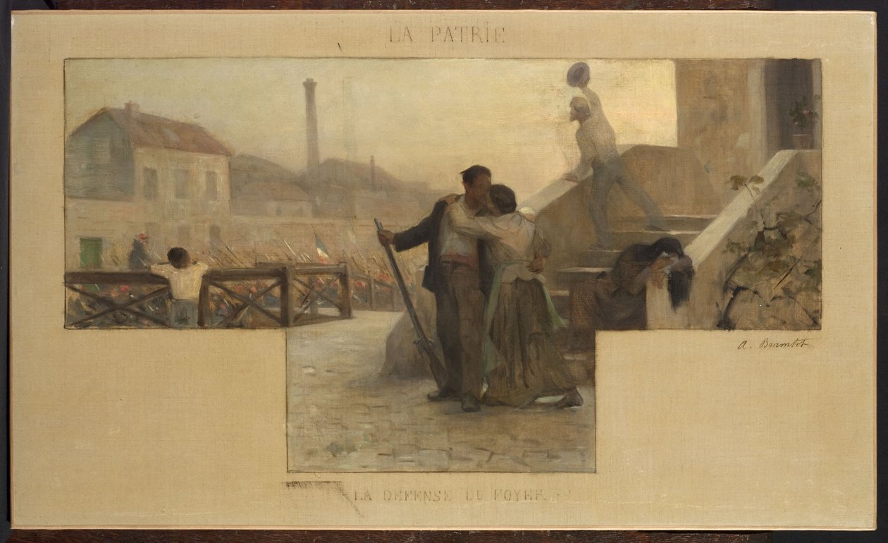 Náčrt svatební síně radnice v Arcueil-Cachan: La Patrie - la défense du foyer od Alfred Henri Bramtot