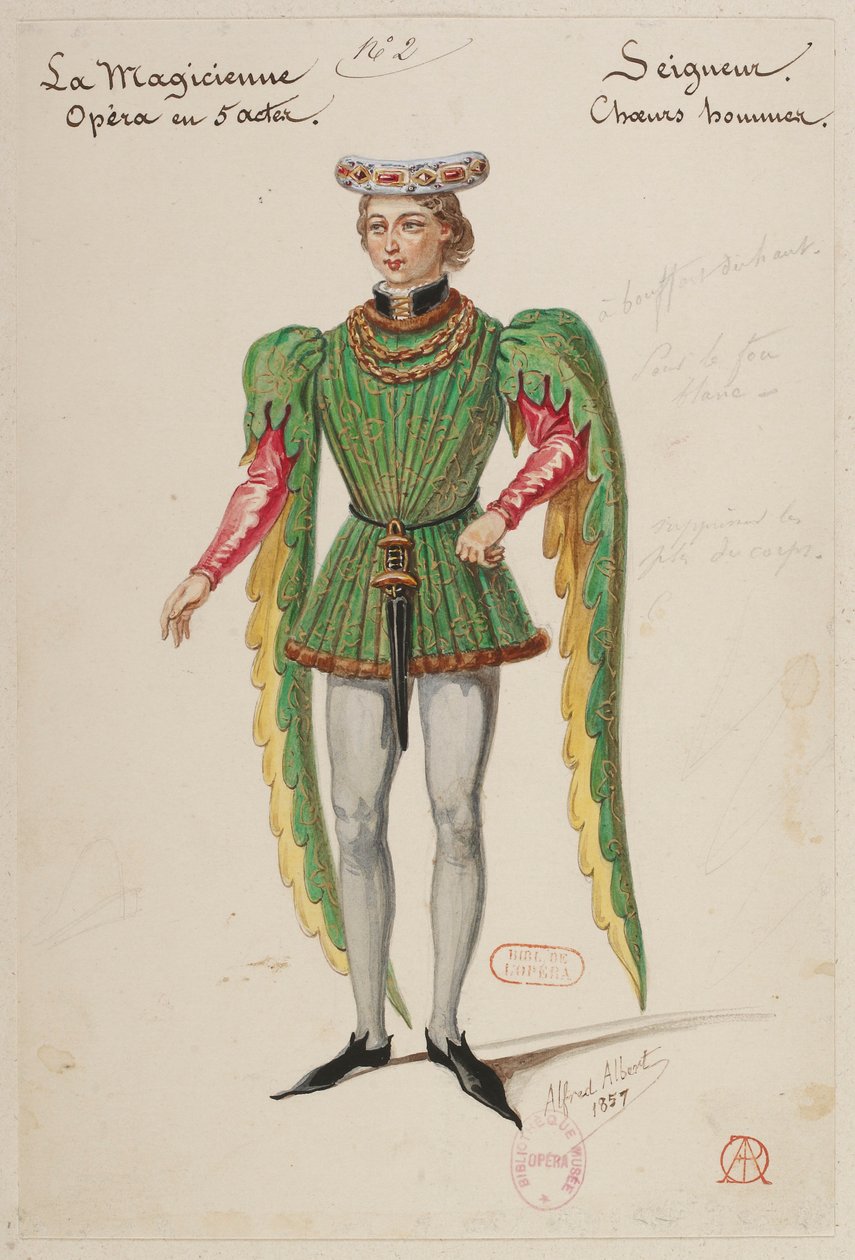 Halévy - La magicienne - kostýmní modely Alfreda Alberta - 02. Seigneur, mužský sbor od Alfred Albert