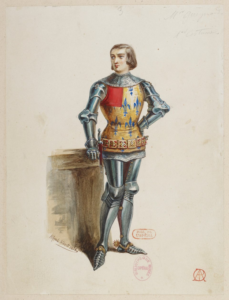 Halévy - La magicienne - kostýmní modely Alfreda Alberta - 03. (Réné), M. Gueymard, 1. kostým od Alfred Albert
