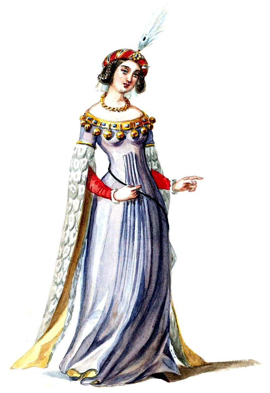 Halévy - La magicienne - kostýmní modely Alfreda Alberta - 07. Dame de cour (retušováno) od Alfred Albert