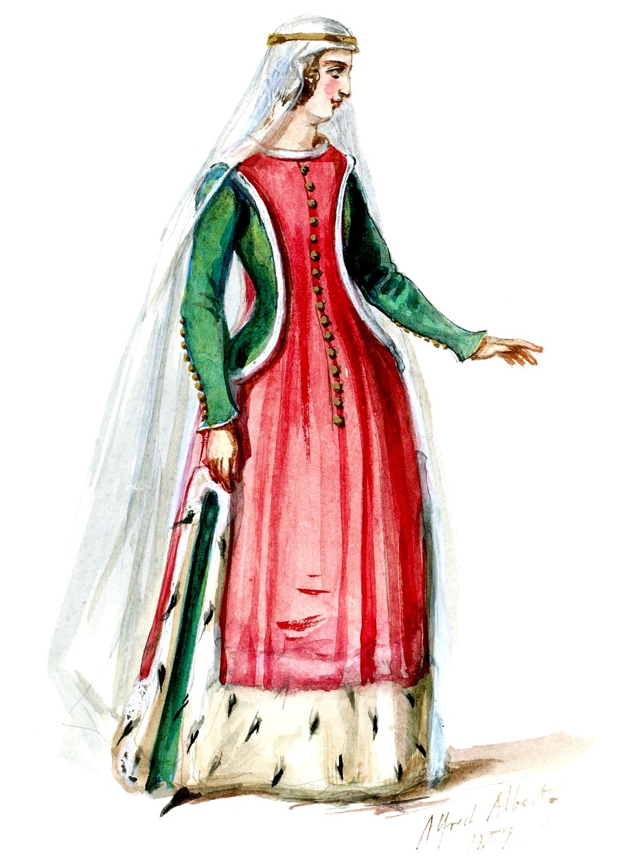 Halévy - La magicienne - kostýmní modely Alfreda Alberta - 08. Dame noble (retušováno) od Alfred Albert