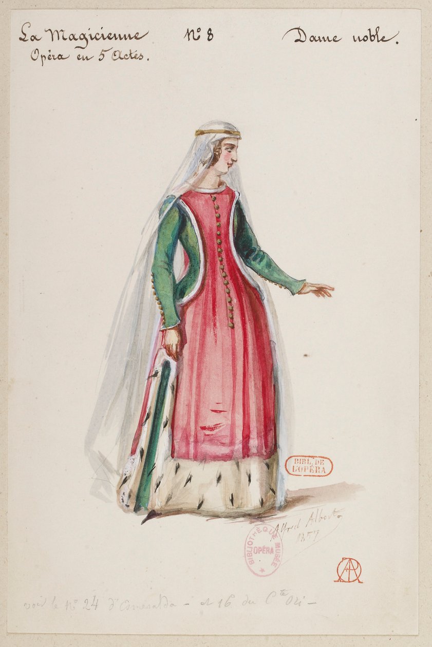 Halévy - La magicienne - kostýmní modely Alfreda Alberta - 08. Dame noble od Alfred Albert