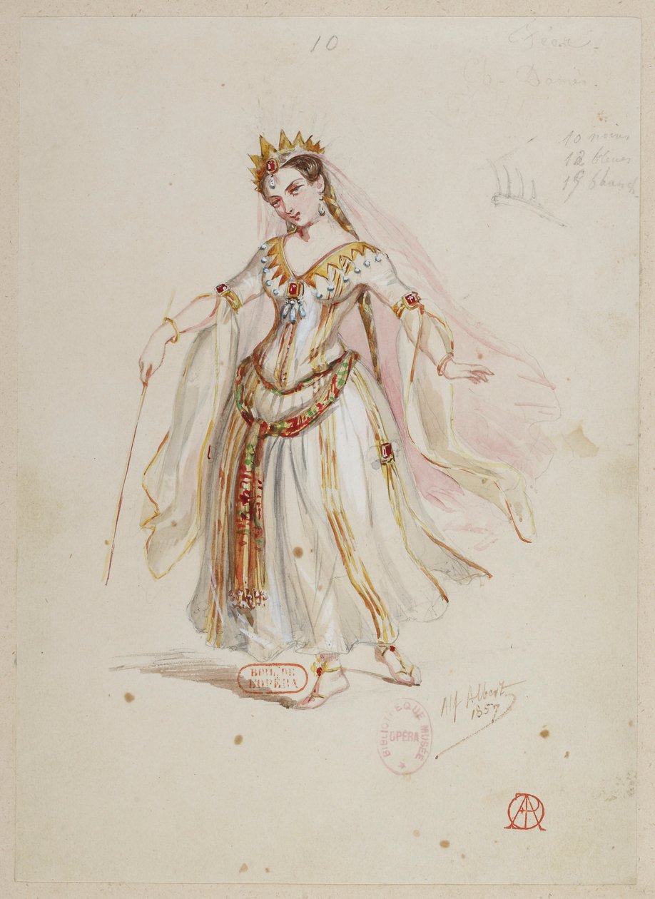 Halévy - La magicienne - kostýmní modely Alfreda Alberta - 10. víly, ženský sbor od Alfred Albert