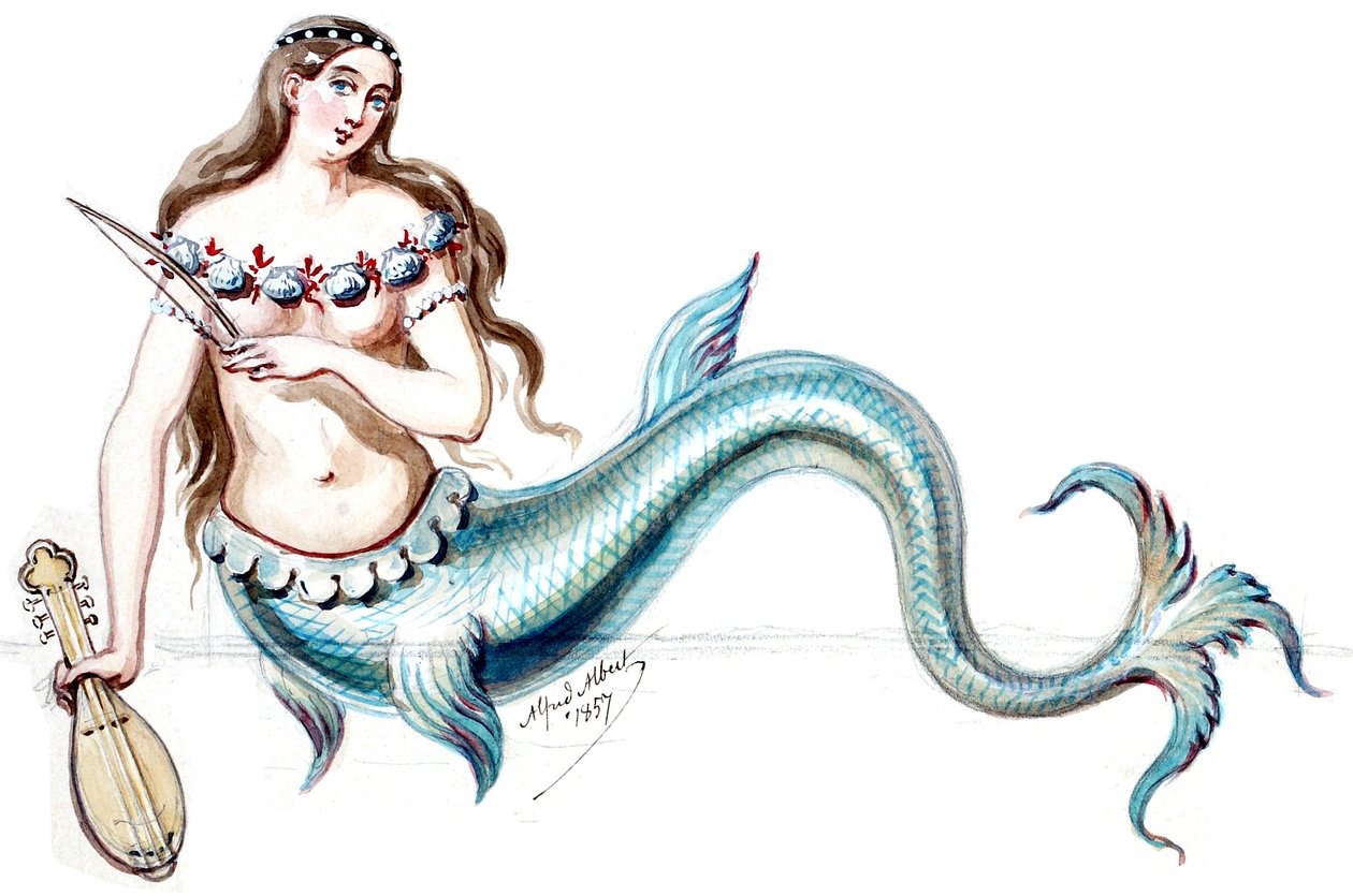 Halévy - La magicienne - kostýmní modely Alfreda Alberta - 14. Siréna (retušováno) od Alfred Albert