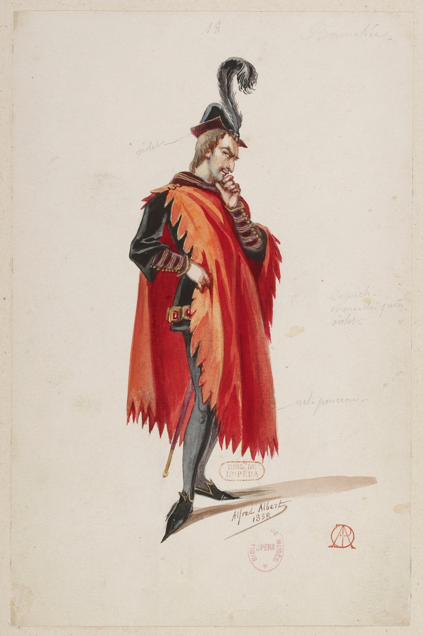 Halévy - La magicienne - kostýmní modely Alfred Albert - 18. (Stello de Nici), M. Bonnehée od Alfred Albert