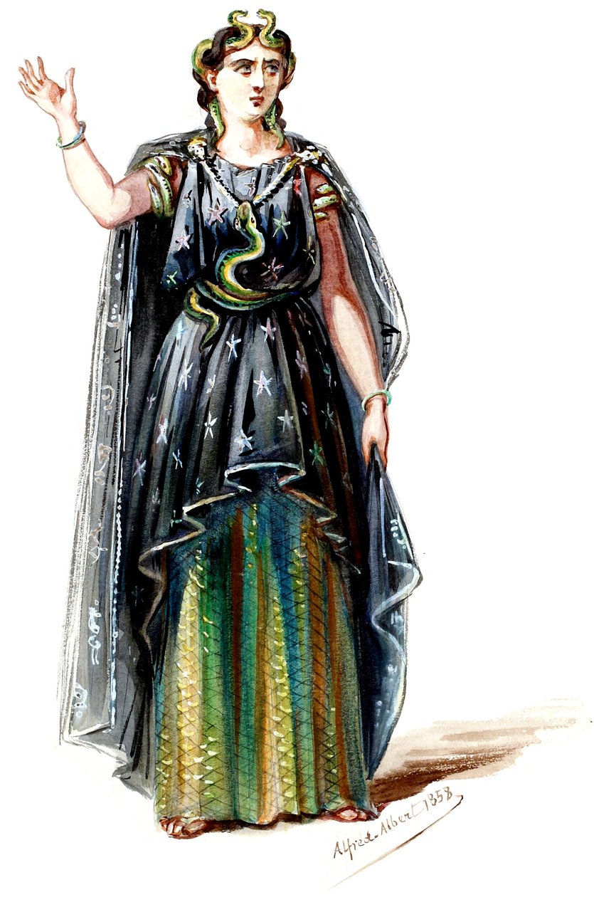 Halévy - Kouzelník - kostýmní modely Alfreda Alberta - 20. Mélusine, 2. kostým (retušováno) od Alfred Albert