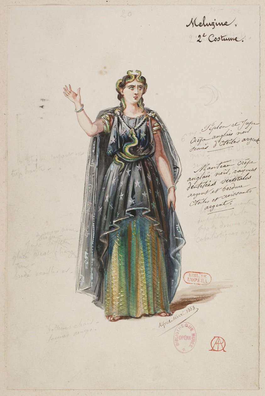 Halévy - Kouzelník - kostýmní modely Alfreda Alberta - 20. Mélusine, 2. kostým od Alfred Albert