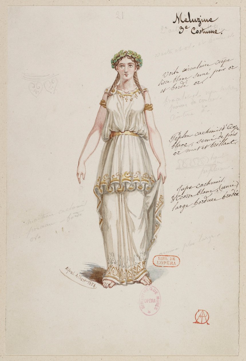 Halévy - La magicienne - kostýmní modely Alfreda Alberta - 21. Mélusine, 3. kostým od Alfred Albert