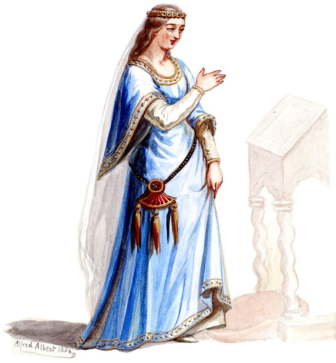Halévy - La magicienne - kostýmní modely Alfred Albert - 22 (Mélusine ) (retušováno) od Alfred Albert