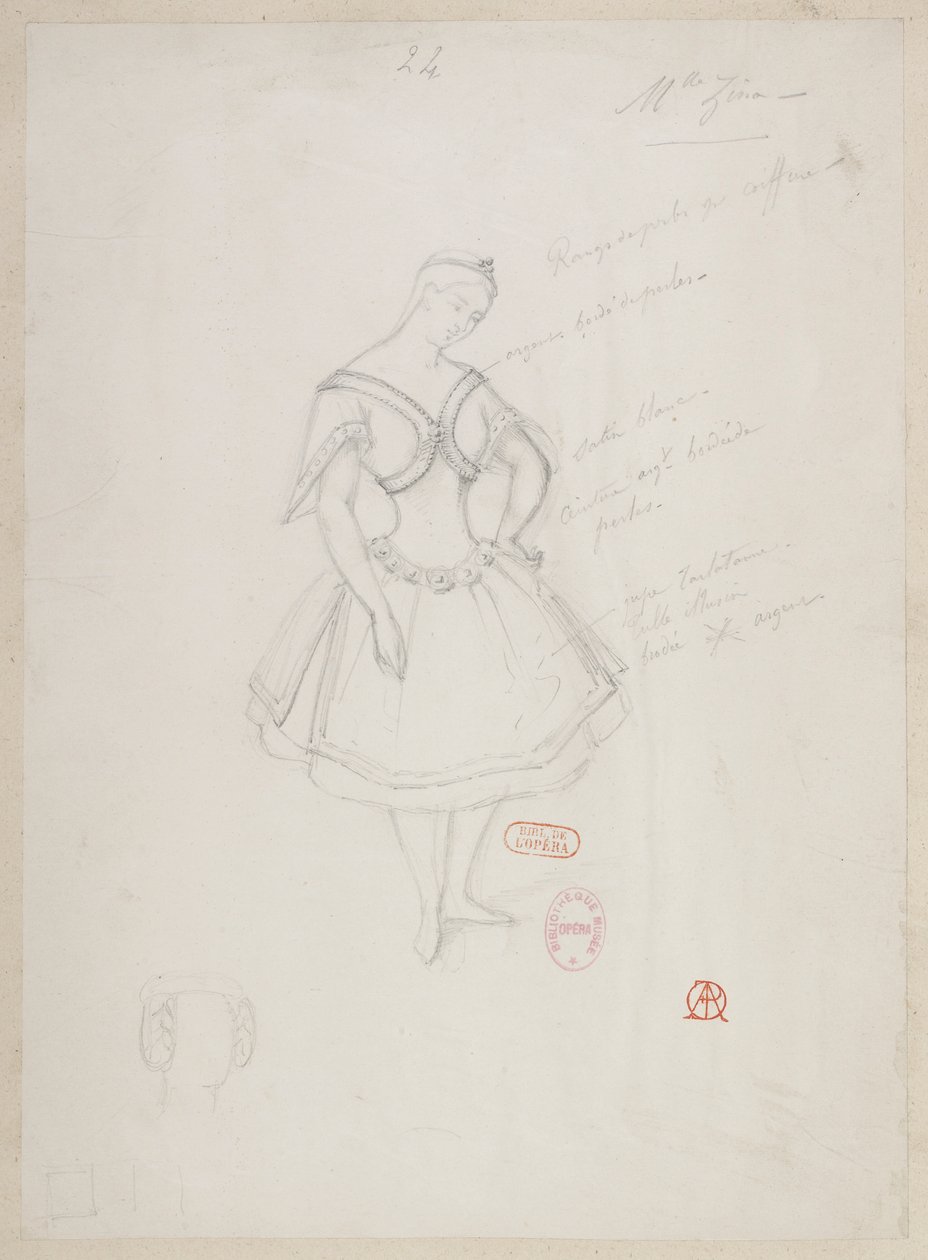 Halévy - La magicienne - kostýmní modely Alfreda Alberta - 24. Mlle Zina, (pas de deux) od Alfred Albert