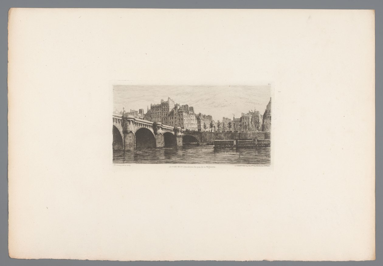 Pohled na Pont Neuf Le Pont Neuf (název na objektu) Francouzské lepty z roku 1874 (název série) L