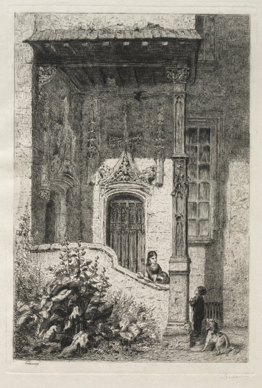 Dům známý jako Bílá královna, Rue St. Hippolyte od Alfred Alexandre Delauney