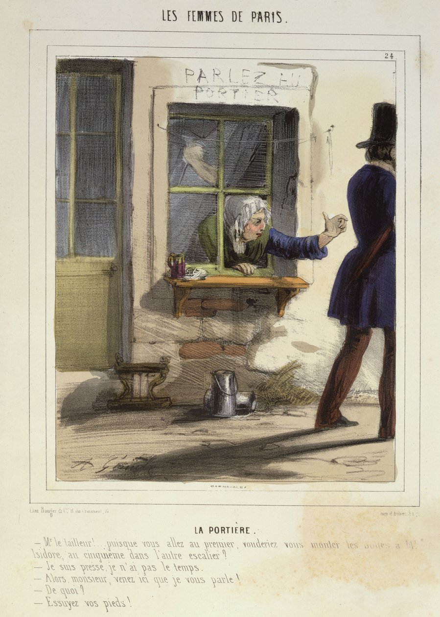 Concierge, z Les Femmes de Paris, 1841-42 od Alfred Andre Geniole