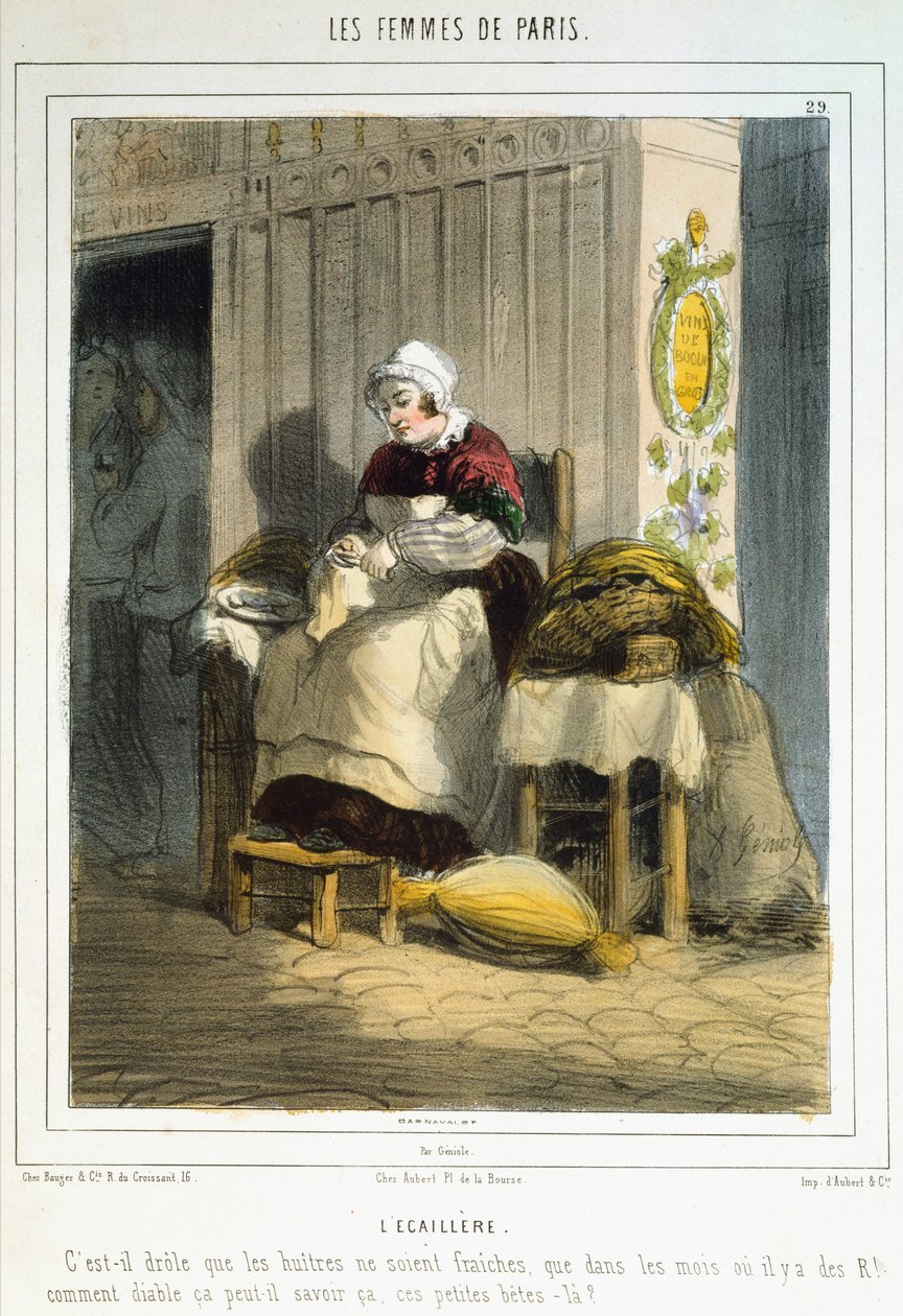 Prodejce ústřic, z The Women of Paris, 1841-42 od Alfred Andre Geniole