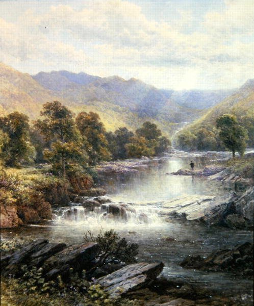 Rybář v údolí řeky od Alfred Augustus (after) Glendening